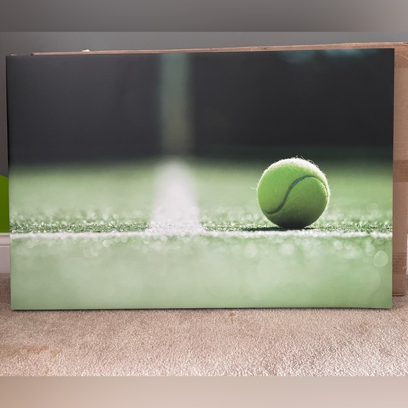 Tennis Court Ball Canvas Photo Wall Art Home Decor 18” x 27.5” - Picture 1 of 6